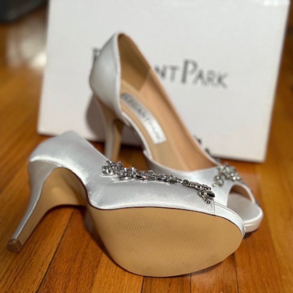 White Bridal Rhinestone Heels - Picture 4 of 4